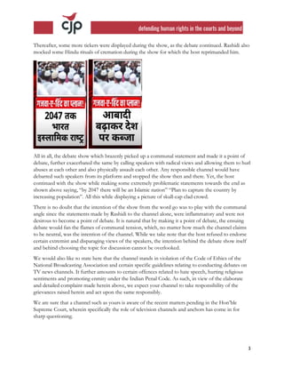 3
Thereafter, some more tickers were displayed during the show, as the debate continued. Rashidi also
mocked some Hindu ri...