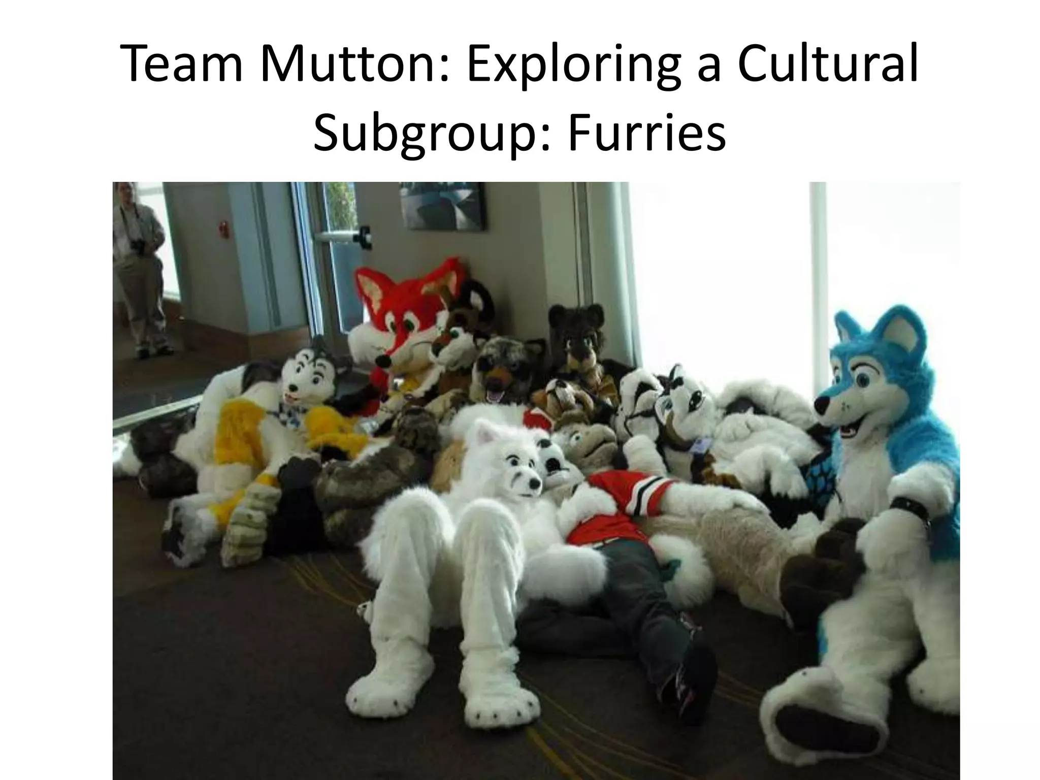 Team Mutton: Exploring a Cultural
Subgroup: Furries
 