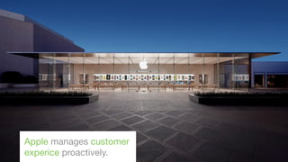 Apple manages customer
experice proactively.

 