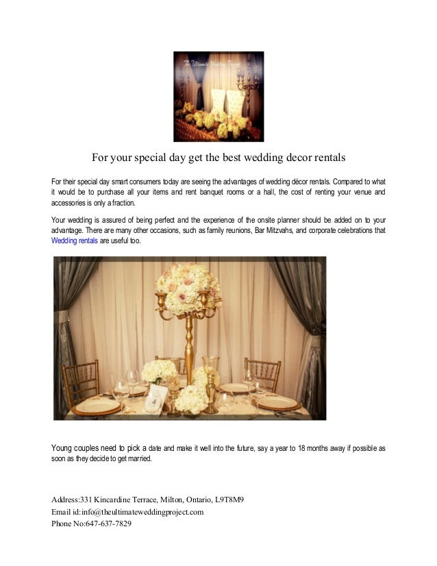 For Your Special Day Get The Best Wedding Decor Rentals