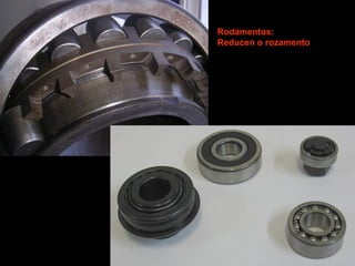 Rodamentos:
Reducen o rozamento
 