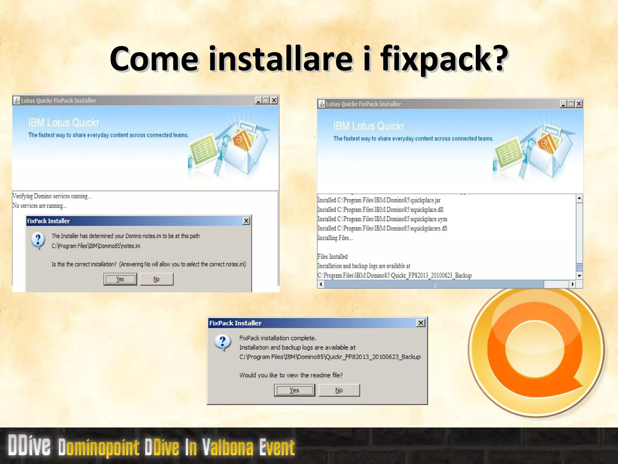 Installiamo Quickr Check Servlet Engine is enabled 