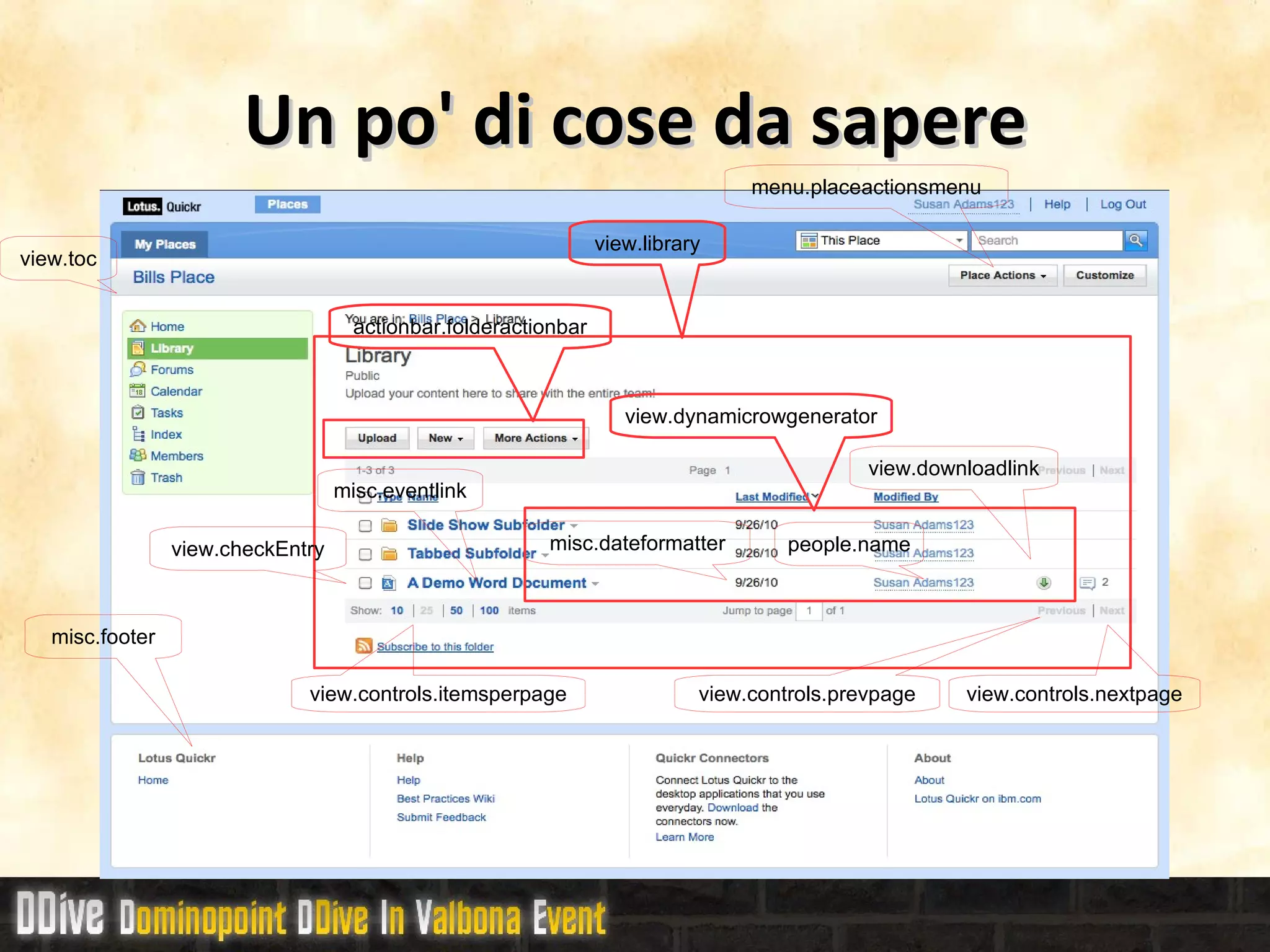 Un po' di cose da sapere Offline settings for notes.ini These settings are for those who wish for more detailed options for offline users. • $DOLS_TCPIPAddress=1  Used to configure a cluster that uses the IBM Network Dispatcher to work with Domino Off-Line Services. A value of 0 (zero) disables this setting.  • CheckCacheBeforeDSAPI=1 Enables authentication to work for offline users. A value of 0 (zero) disables this setting. • EXTMGR_ADDINS= dependent on operating system On Windows®: ndolextn On AIX®: libdolextn Enables Domino Off-Line Services to work with Lotus Quickr. • NoWebFileSystemACLS=1 If you use Sun Java System Portal Server with IBM Lotus Quickr as a reverse proxy, use this notes.ini setting to prevent users from having to re-authenticate after installing places offline. A value of 0 (zero) disables this setting. 