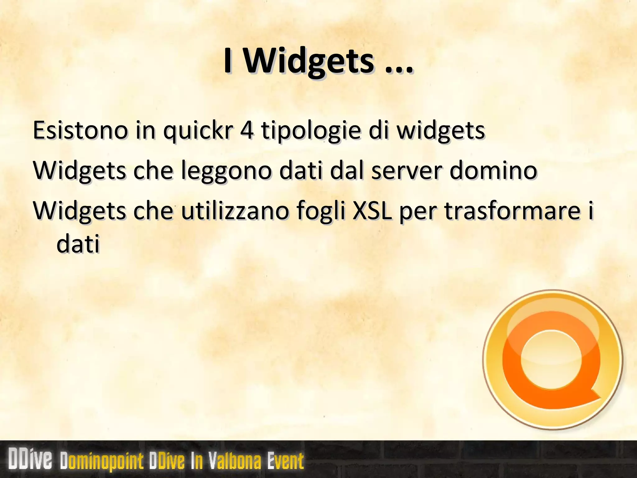 Un po' di cose da sapere Web page cache settings for notes.ini If performance tuning is of your interest, these settings will enhance the user experience: •  QuickPlaceWebCacheDir==<pathname> Sets the cache directory where <pathname> is the full file path name of the directory. If this variable is omitted from your server’s notes.ini, the server cache is automatically set to the default directory <NOTESPROGRAM>\\ data\\cache. •  QuickPlaceWebCacheEnabled=1  Disables or enables the cache. A value of 0 (zero) disables this setting. •   QuickPlaceWebCacheGCIntervalInMIN=<minutes>  Sets the time interval for cache cleaning. •  QuickPlaceWebCacheLimitInMB=<MB> Sets the cache size limit. This variable sets the cache size limit in megabytes. If you enter a number of zero or less (or omit the variable from your notes. ini file), the cache size limit defaults to 50 M B. •  QuickPlaceWebCacheLogging=<n> Sets the cache logging level, which determines how detailed log messages will be. Acceptable values are 1, 2, or 3; where 1 is the least detailed and 3 is the most detailed. •  QuickPlaceWebCacheUsers=<value> Defines which users will be affected by caching. By default, server caching applies to all users when the cache is enabled. To set the cache for anonymous users only, enter QuickPlaceWebCacheUsers= Anonymous. 