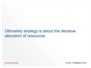 So what is a strategic approach?