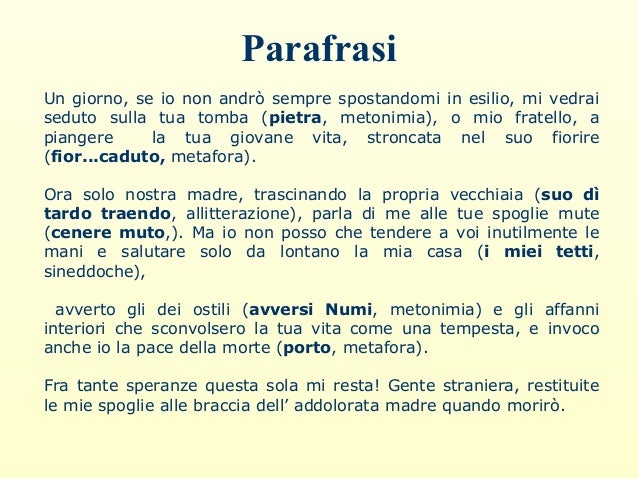 Ugo Foscolo In Morte Del Fratello Giovanni Parafrasi Ugo Foscolo