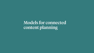 Models for connected
content planning
 