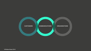CUSTOMERS COMMUNICATIONS ORGANISATIONS
© Brilliant Noise 2016
 