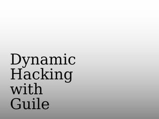 Dynamic
Hacking
with
Guile

 