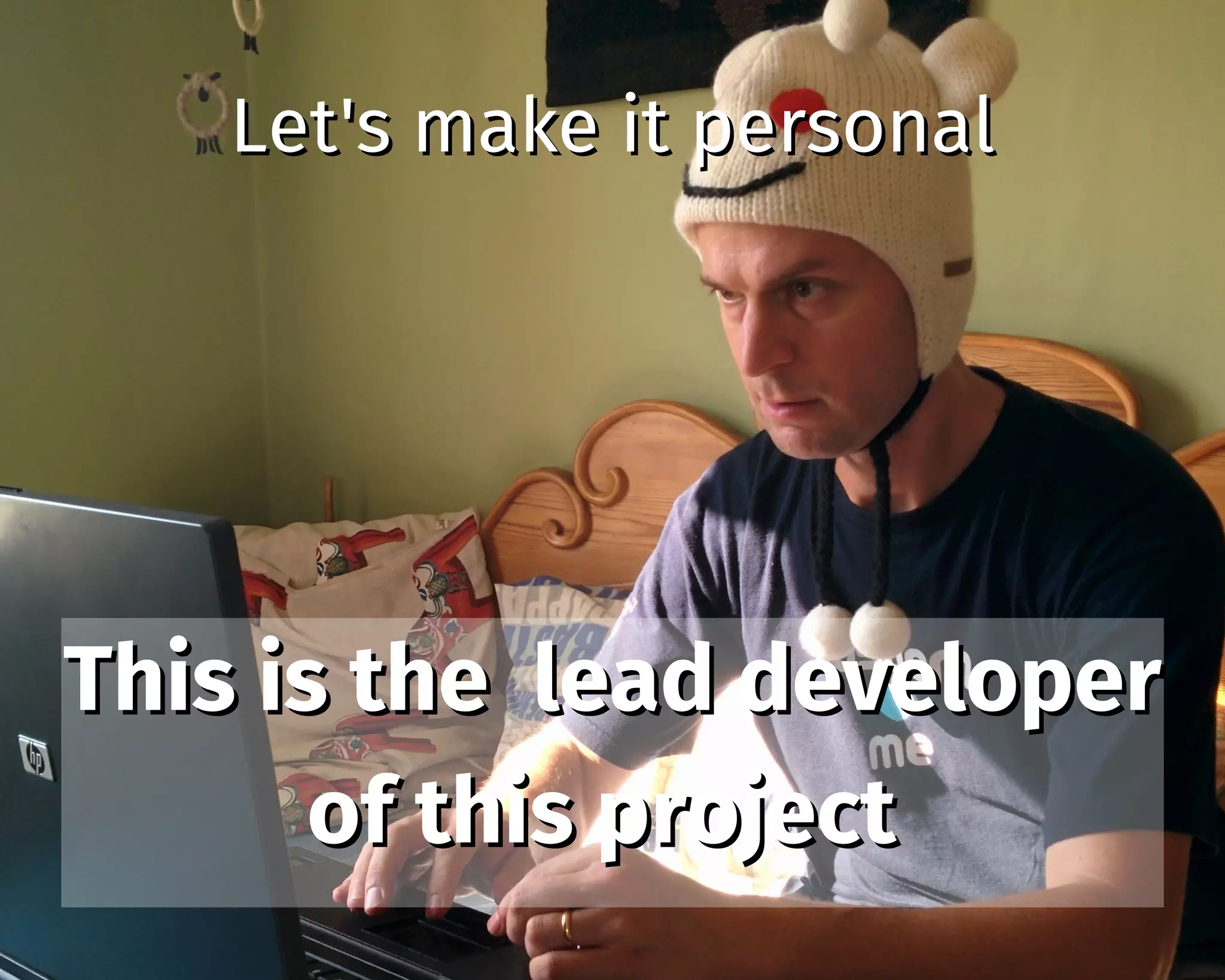 Let's make it personalLet's make it personal
This is the lead developerThis is the lead developer
of this projectof this project
 