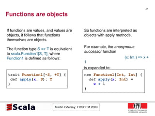 Functions  are  objects <ul><li>If functions are values, and values are objects, it follows that functions themselves are ...