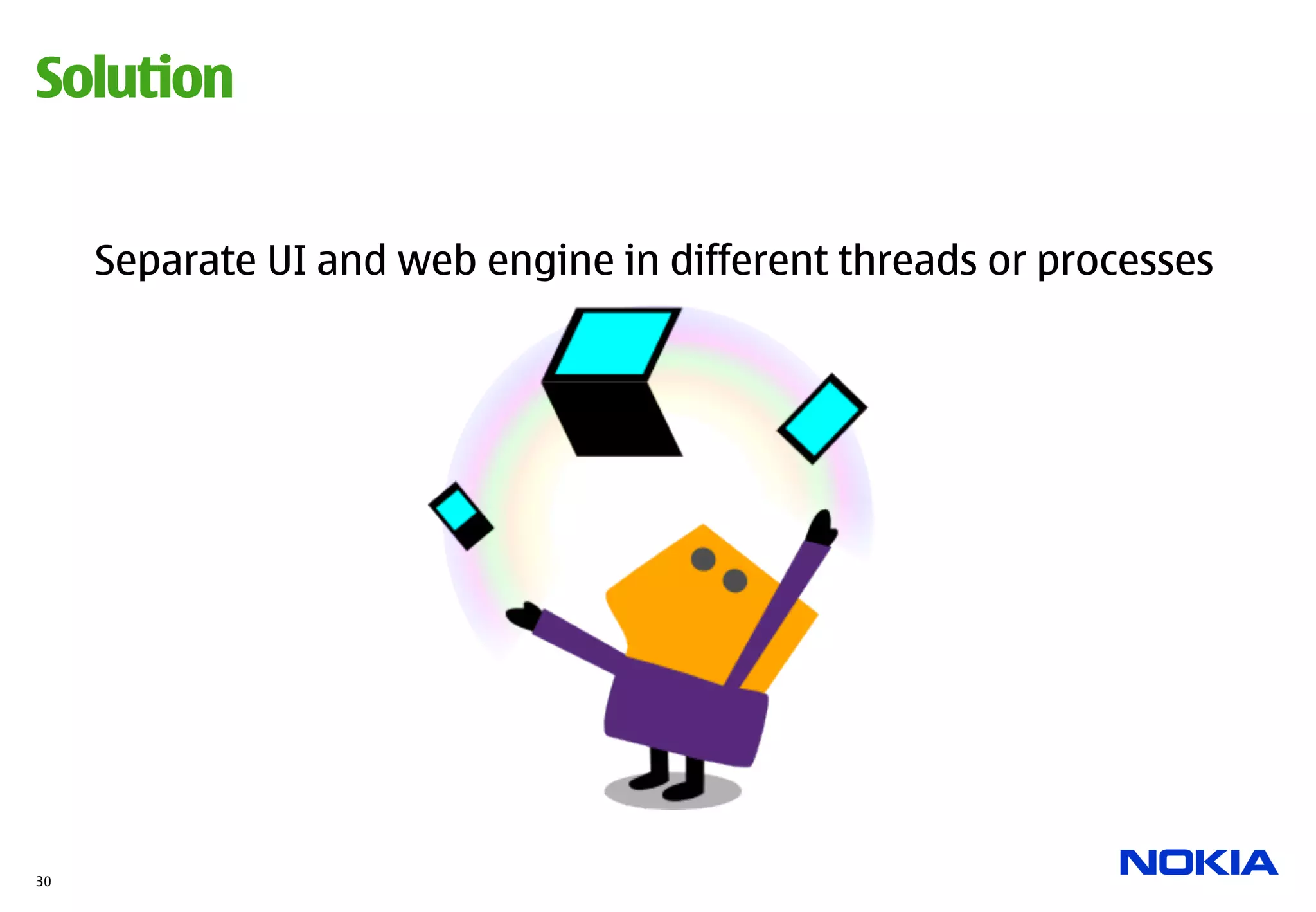 Solution


     Separate UI and web engine in different threads or processes




30
 