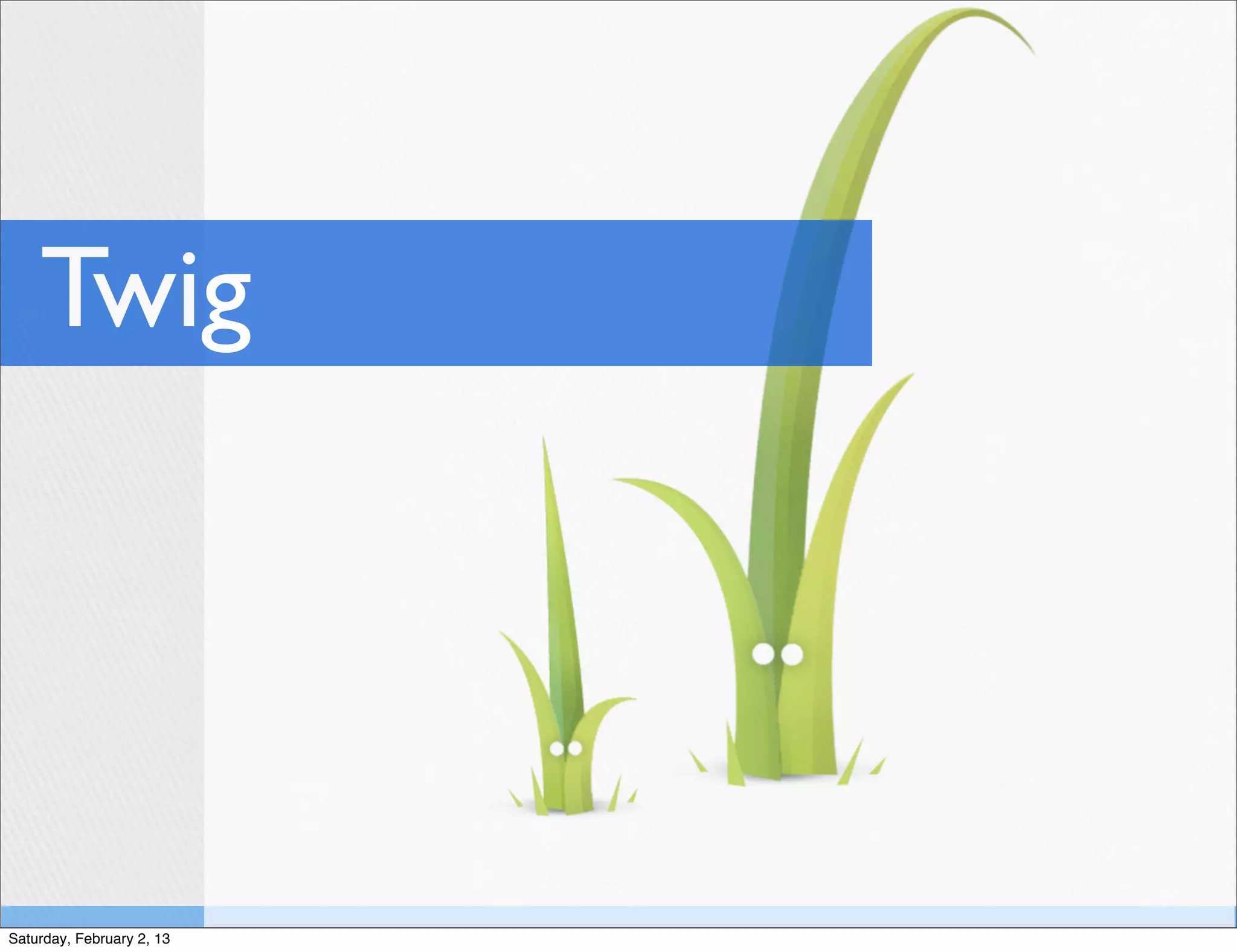 Twig




Saturday, February 2, 13
 