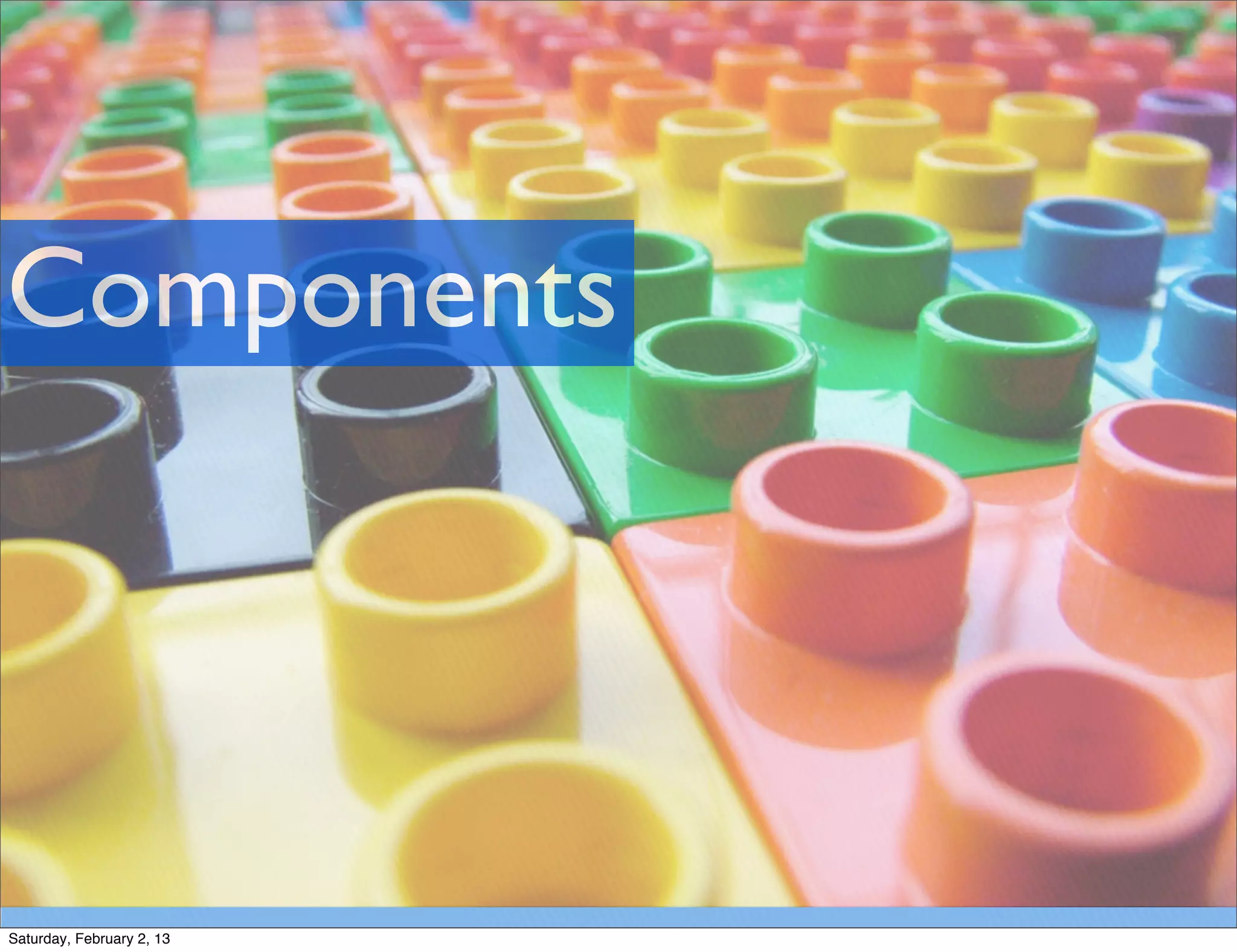 Components




Saturday, February 2, 13
 