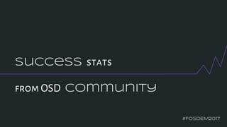 Success stats
from OSD community
#FOSDEM2017