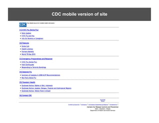 CDC mobile version of site
 