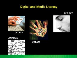 Digital and Media Literacy<br />REFLECT<br />ACCESS<br />ANALYZE<br />CREATE<br />