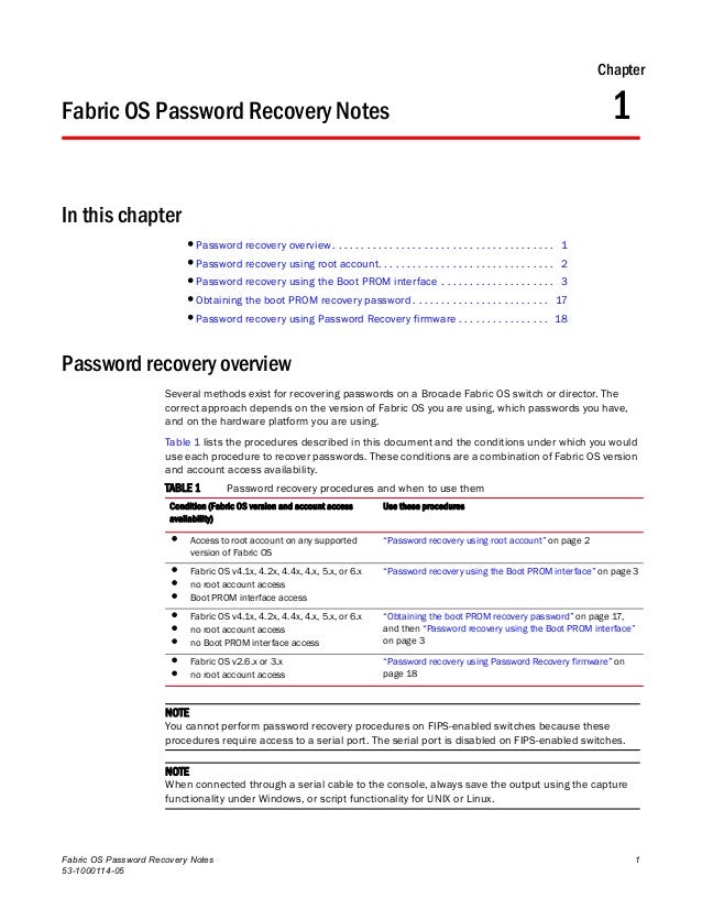fabric os password recovery