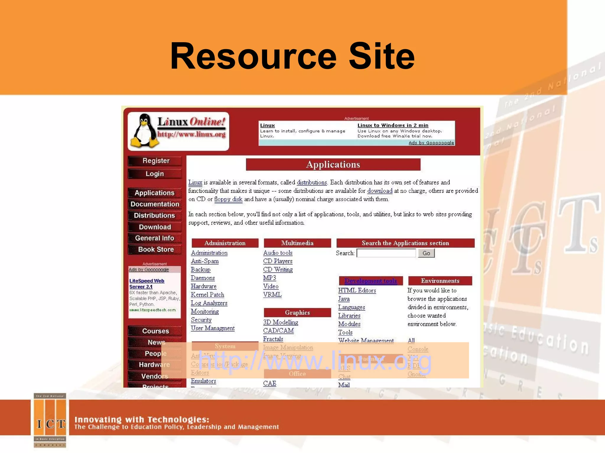 Resource Site http://www.linux.org 