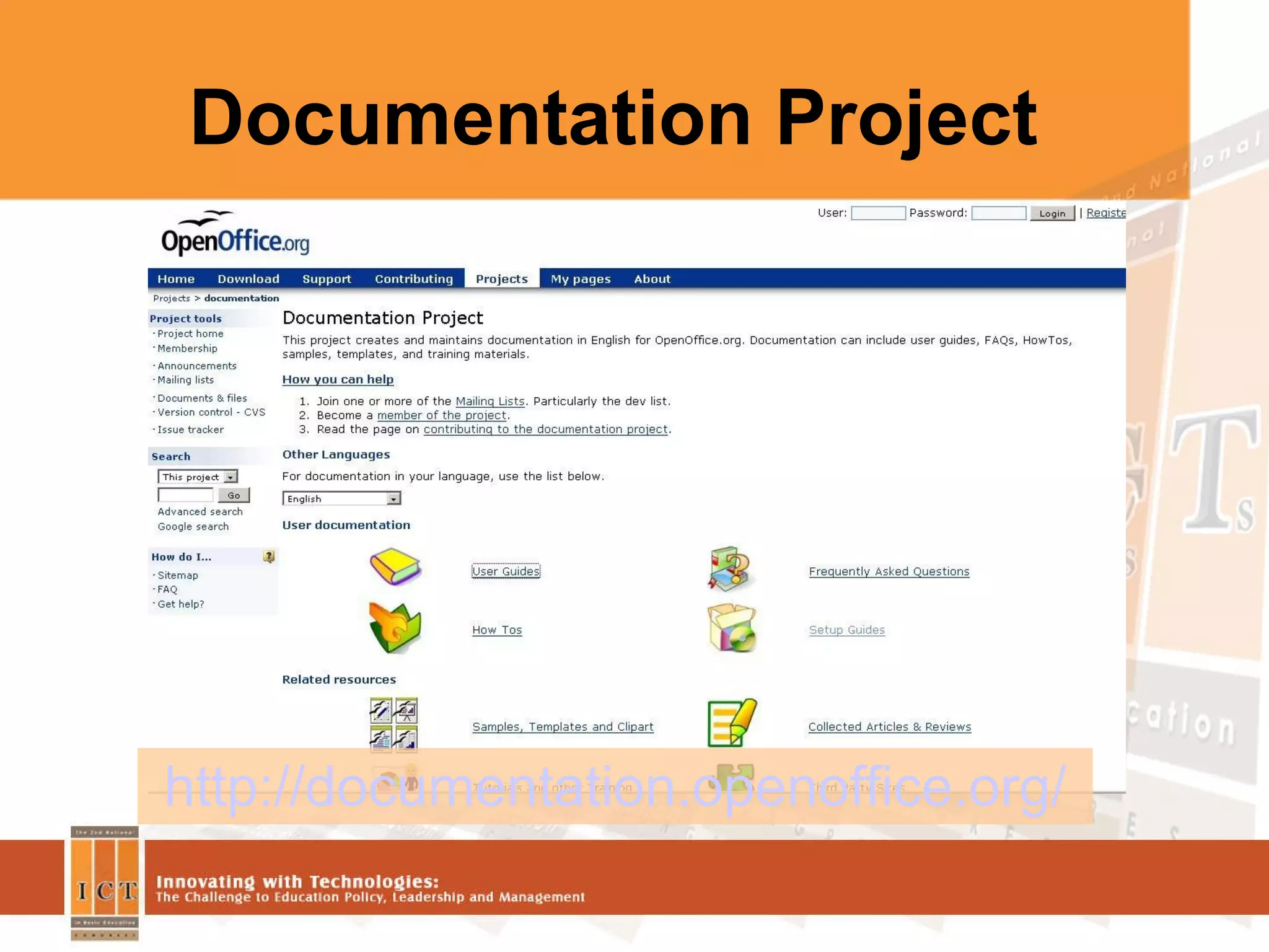 Documentation Project http:// documentation.openoffice.org / 