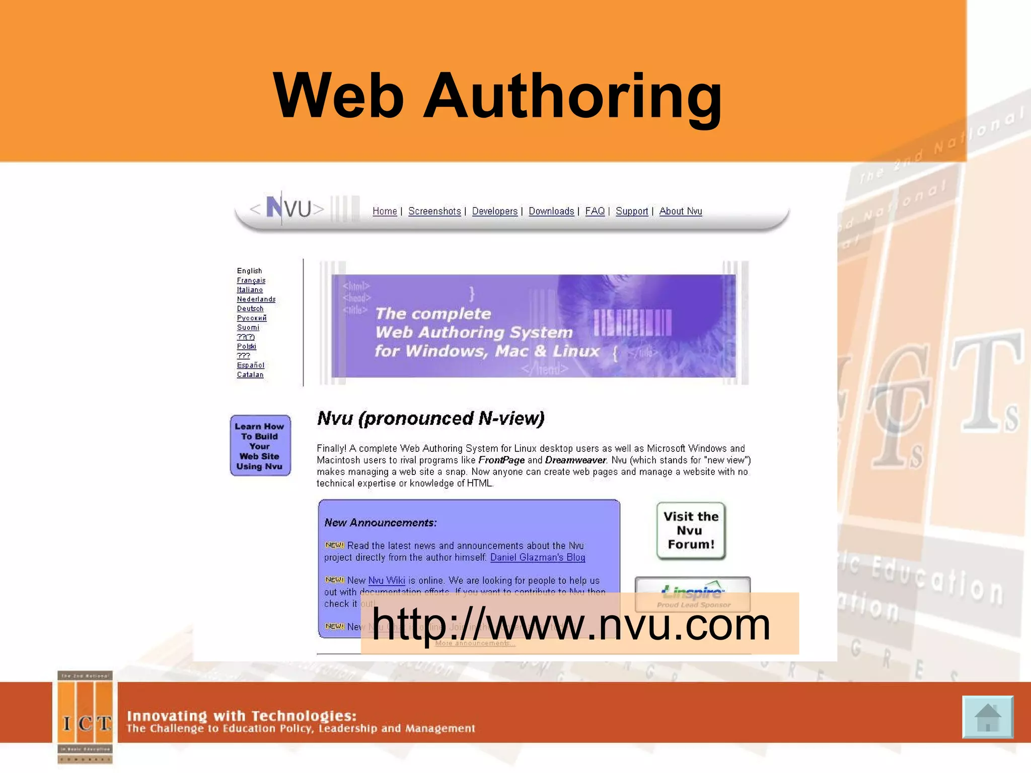 Web Authoring http://www.nvu.com 