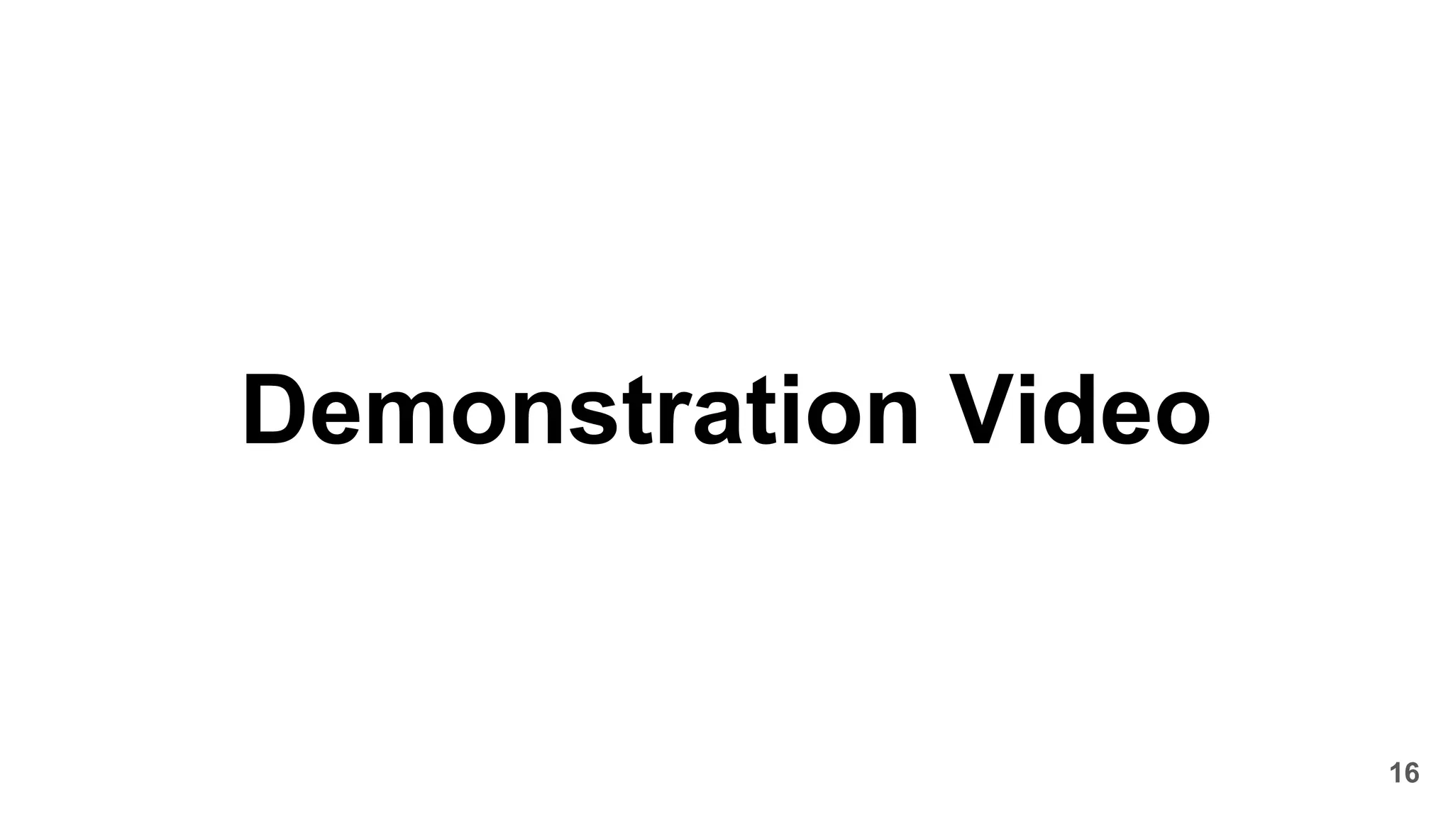 Demonstration Video
16
 