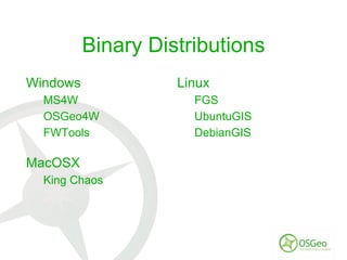 Benchmarking History 3 rd  FOSS4G benchmarking exercise. Past exercises included: FOSS4G 2007: Refractions Research run and published the first comparison with the help of GeoServer and MapServer developers. Focus on big shapefiles, postgis, minimal styling 