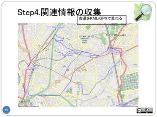 Step4.関連情報の収集
              古道をKML/GPXで重ねる




19
 