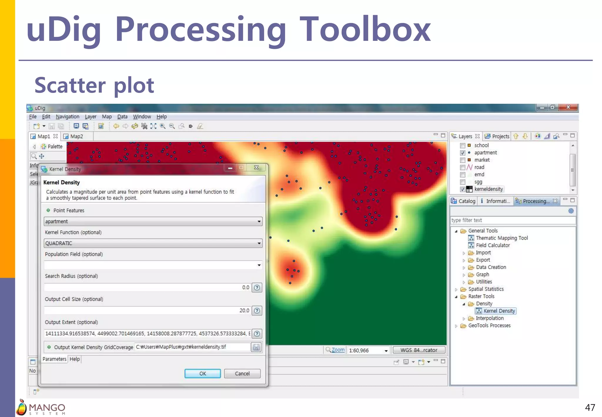 uDig Processing Toolbox
47
Scatter plot
 