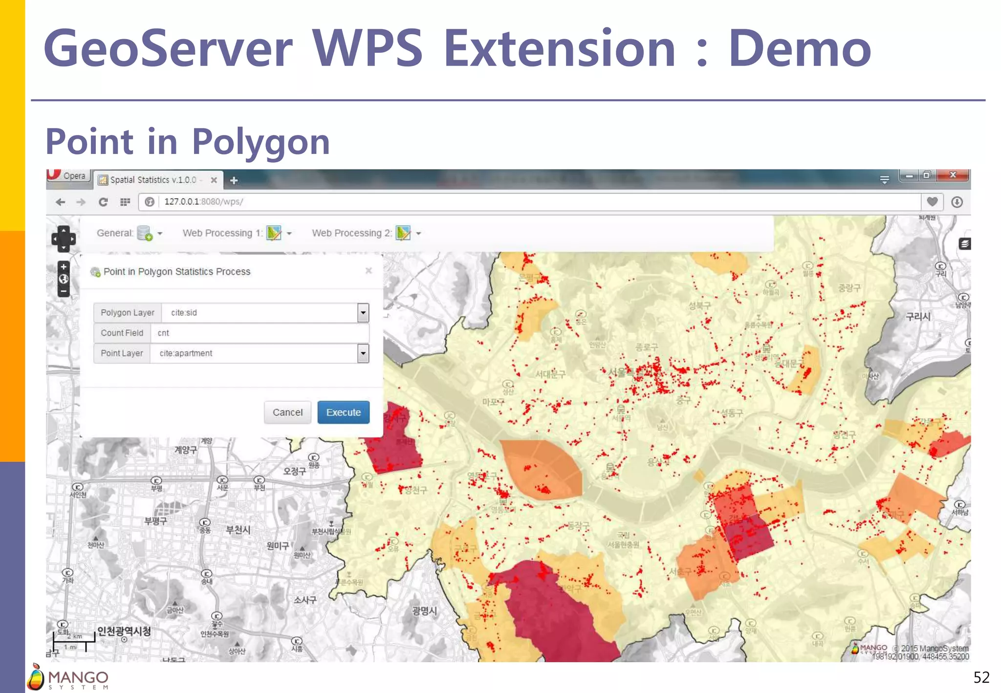 GeoServer WPS Extension : Demo
52
Point in Polygon
 