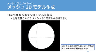 å奢˥`
å 3D ǥ
? Geotiff åǥ
? ȫ򸲤褦ʥå 3D ǥ뤬ɤǤ
33
åɤޤäƤʤ
Ȥ⤢뤬Ť
 