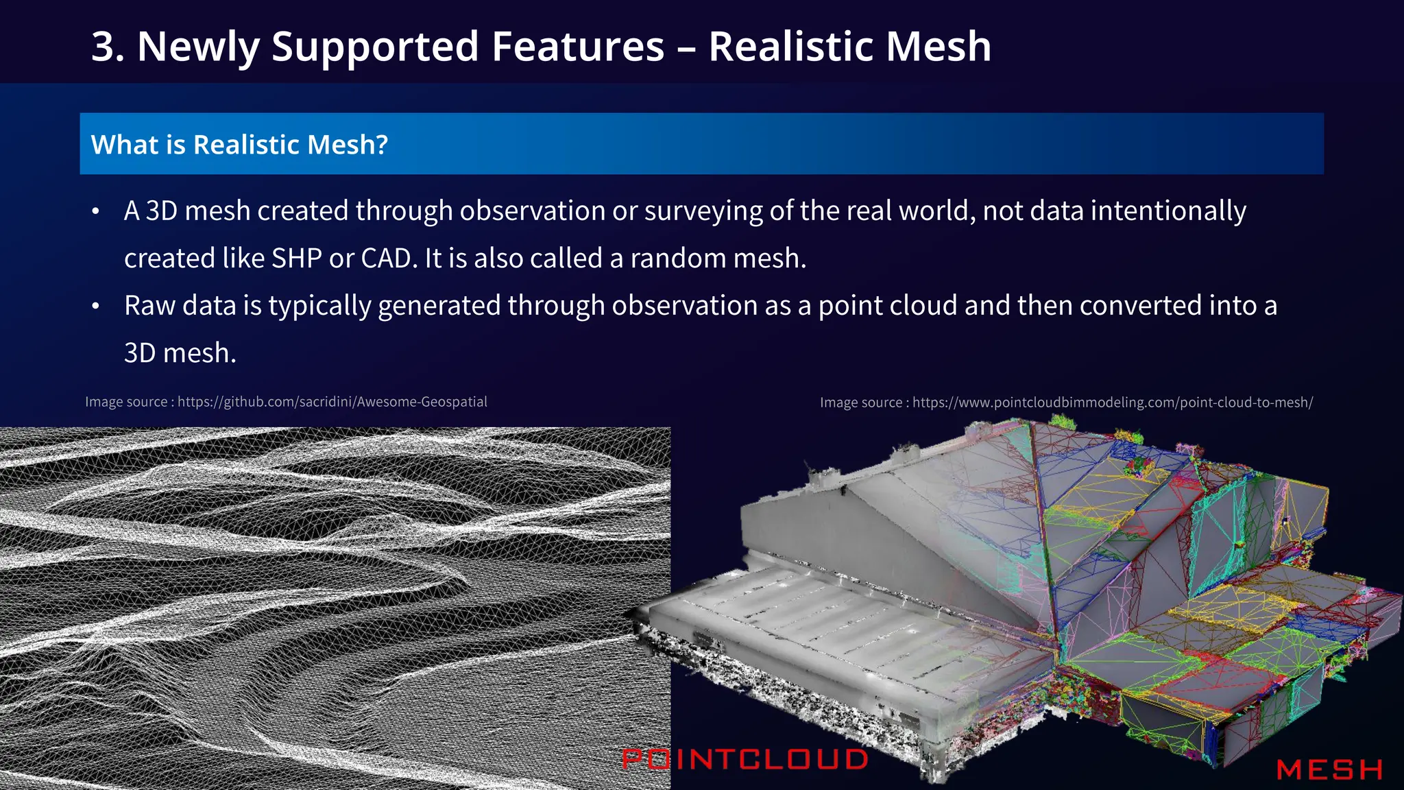 What is Realistic Mesh?
•
•
3. Newly Supported Features – Realistic Mesh
 