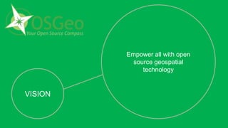 VISION
Empower all with open
source geospatial
technology
 