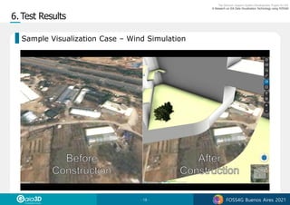 - 18 - FOSS4G Buenos Aires 2021
Sample Visualization Case – Wind Simulation
 