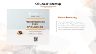 State of OSGeo Thailand, activities and challenges of Open Source ...