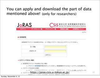 You can apply and download the part of data
      mentioned above! (only for researchers)




                         htt...