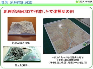 32 
ཧ⪃䠖ᆅ⌮㝔ᆅᅗ㻟㻰 
ᆅ⌮㝔ᆅᅗ䠏䠠䛷సᡂ䛧䛯❧యᶍᆺ䛾౛ 
⟃Ἴᒣ䠄⣬䜢✚ᒙ䠅 
すஅᓥ䠄▼⭯䠅 
H26.8ᗈᓥᕷᅵ◁⅏ᐖⓎ⏕ᆅᇦ 
䈜ᐇ㝿䛻㛵ಀᶵ㛵䛻ᥦ౪ 
䠄ABSᶞ⬡䛾ᶍᆺ䛻ᆅᅗ䝅䞊䝹䜢㈞௜䠅 
 