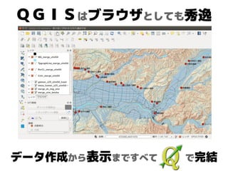 ＱＧＩＳはブラウザとしても秀逸
データ作成から表示まですべて　　　で完結
 