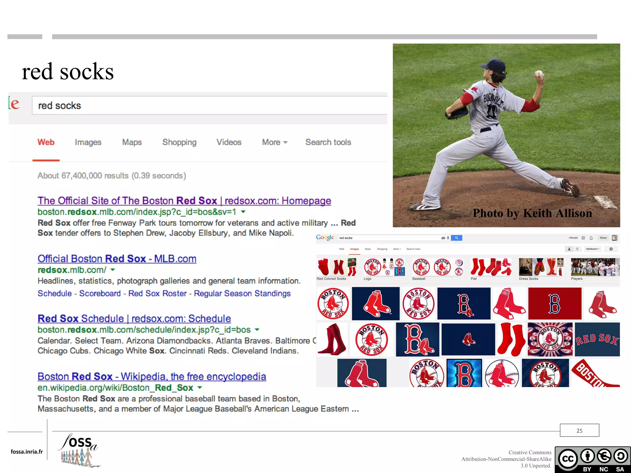 red socks

Photo by Keith Allison

25
fossa.inria.fr

Creative Commons
Attribution-NonCommercial-ShareAlike
3.0 Unported.

 