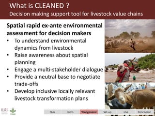 CLEANED tool: Live spatial simulation to develop a shared vision for a sustainable livestock value chain transformation 