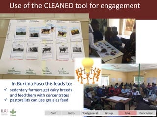 CLEANED tool: Live spatial simulation to develop a shared vision for a sustainable livestock value chain transformation 