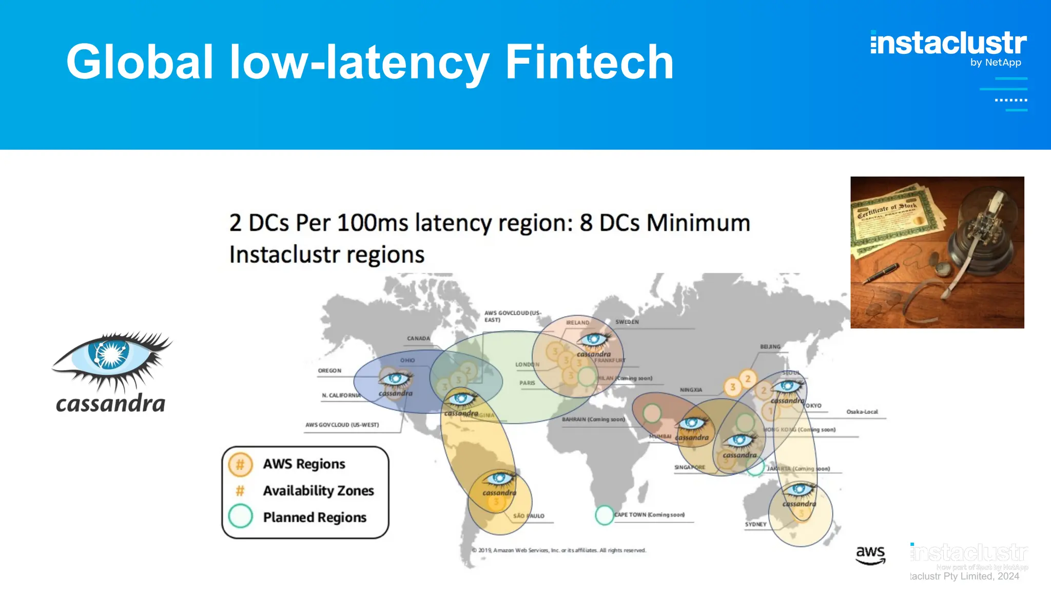 © Instaclustr Pty Limited, 2024
Global low-latency Fintech
 
