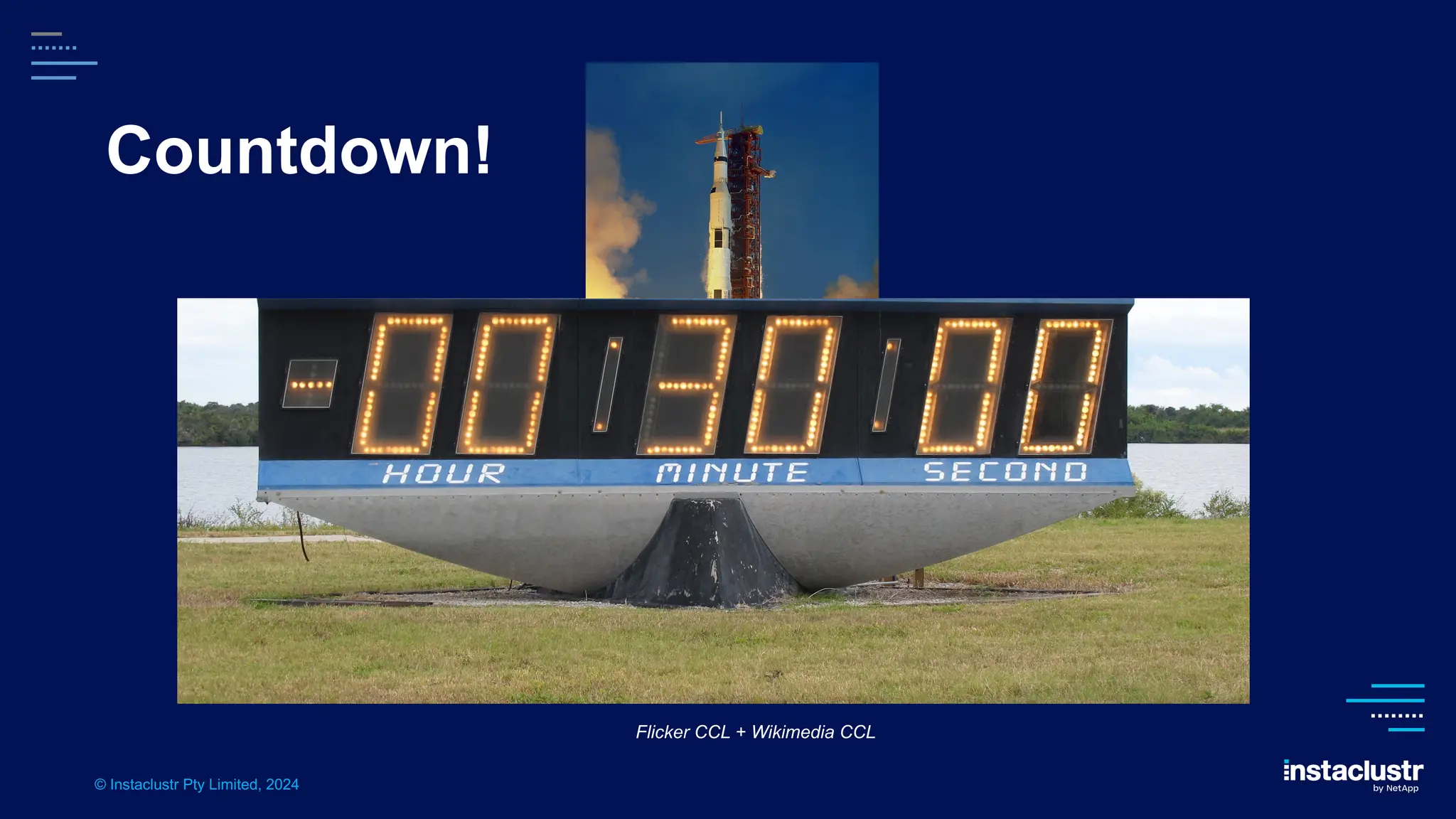 © Instaclustr Pty Limited, 2024
Countdown!
Flicker CCL + Wikimedia CCL
 