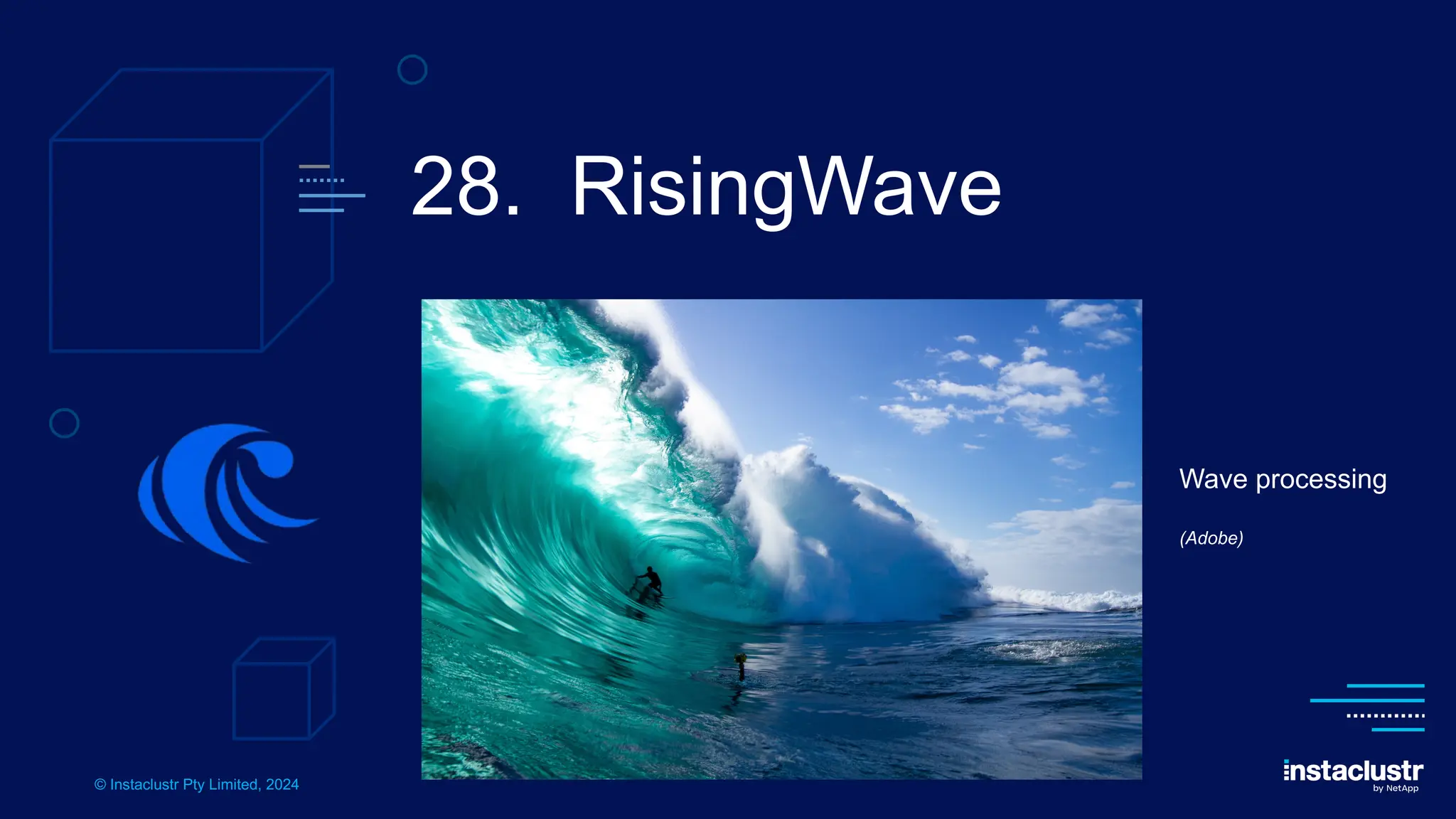 © Instaclustr Pty Limited, 2024
28. RisingWave
Wave processing
(Adobe)
 