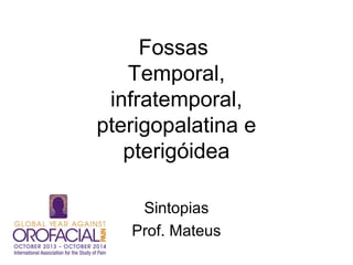 Fossas
Temporal,
infratemporal,
pterigopalatina e
pterigóidea
Sintopias
Prof. Mateus
 