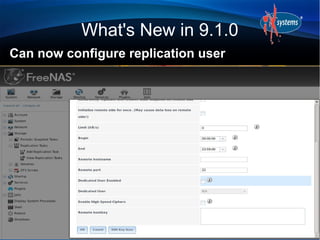 What's New in 9.1.0
Can now configure replication user
 