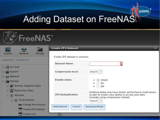 Adding Dataset on FreeNAS 
 