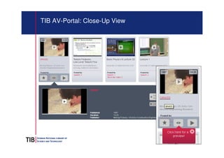 35 
TIB AV-Portal: Close-Up View 
 