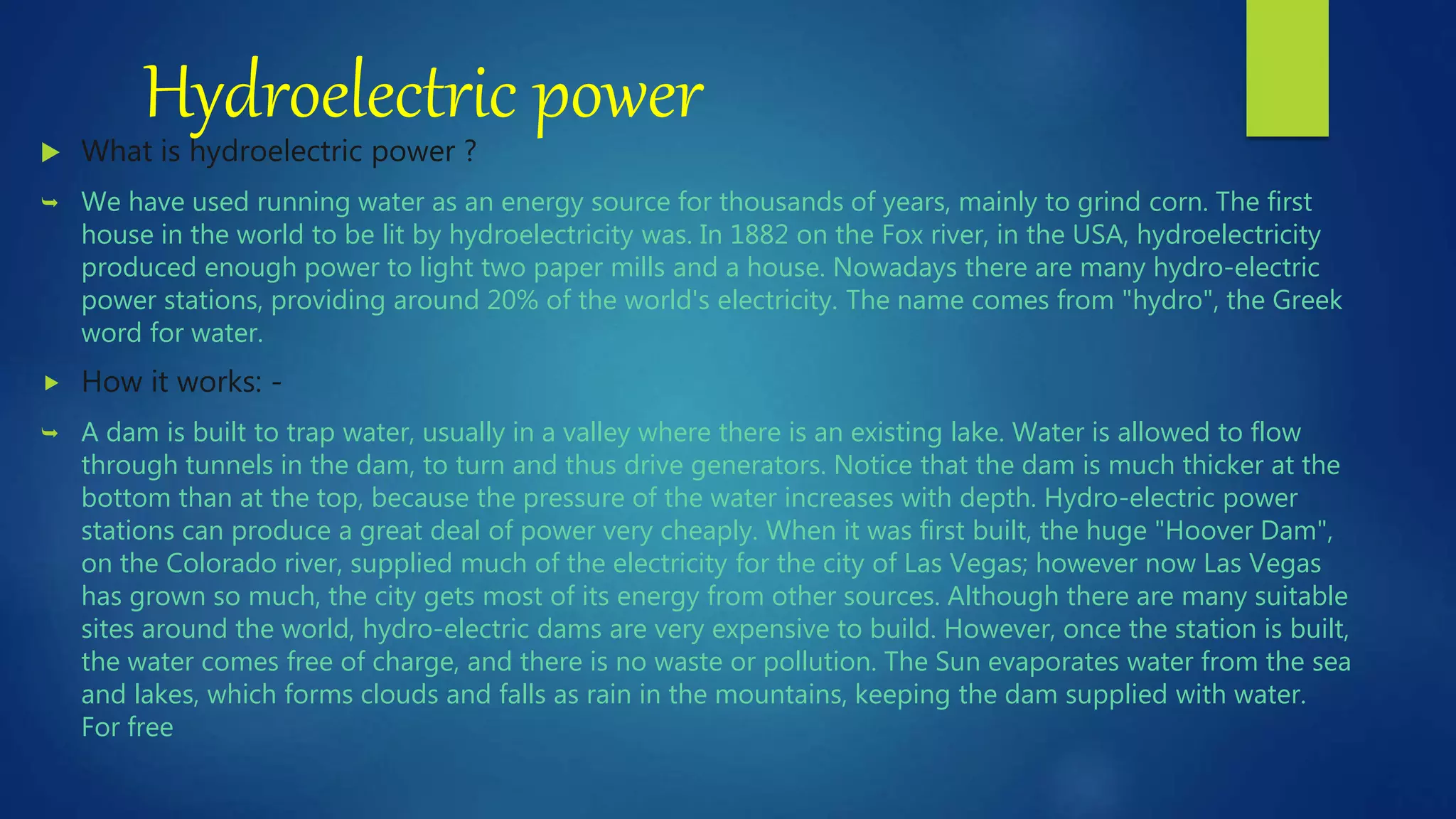 Fossil fuel and hydroelectric power | PPT
