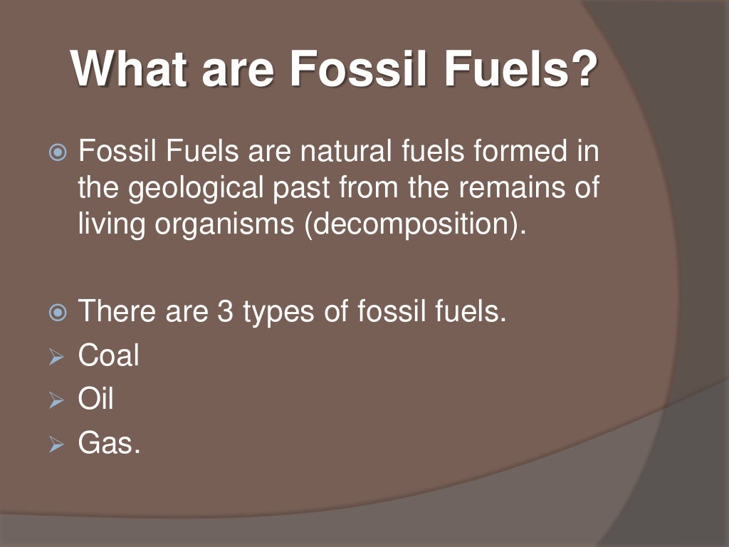 Fossil fuels Formation